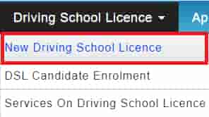 Apply for new Driving school License